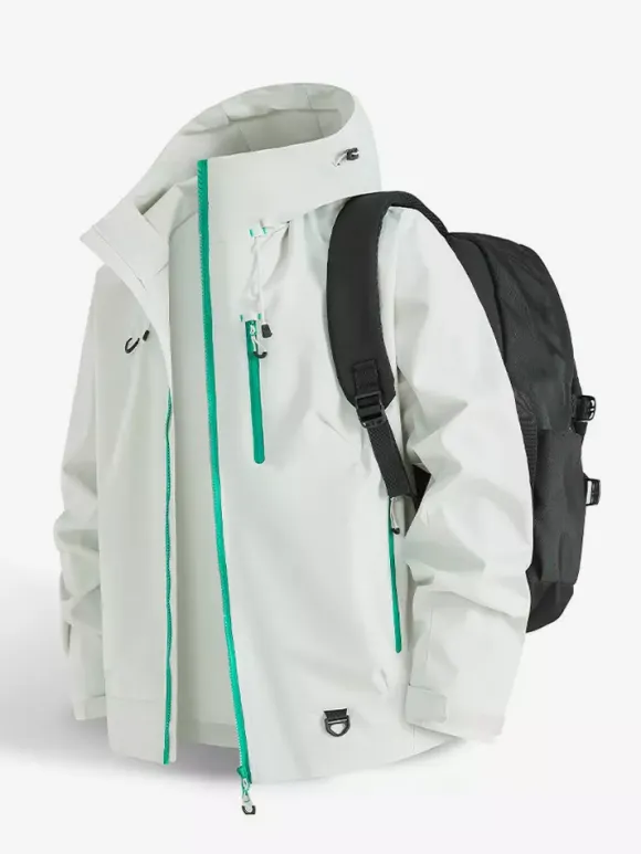 Men’s Hooded Outdoor Jackets Couple’s Windproof Coats With Single Zippered Chest Pocket And Zipped Side Pockets
