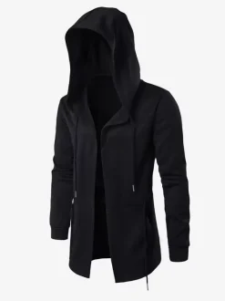 Men's Hoodie Long Sleeve Black Simple Sports Jacket Hoodie