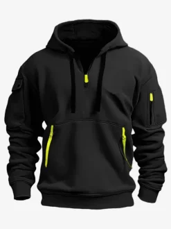 Men's Hoodie Zipper Multi-Pocket Pullover Men's Sports Casual Jacket