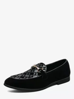 Mens Horsebit Loafers Slip-On Suede Leather Pointed Toe Shoes