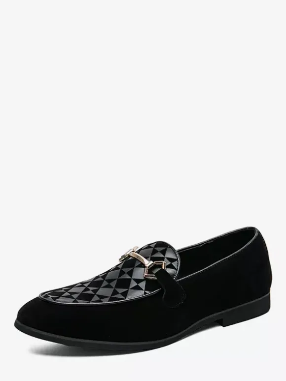 Mens Horsebit Loafers Slip-On Suede Leather Pointed Toe Shoes