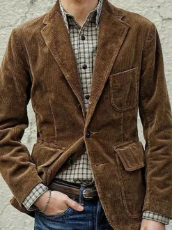 Mens Jacket Buttons Polyester Modern