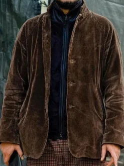 Men's Jacket Buttons Polyester Modern