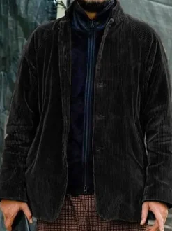 Men's Jacket Buttons Polyester Modern