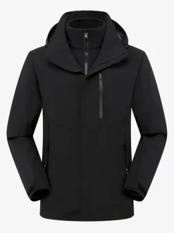 Mens Jacket Color Block Zipper Polyester Stylish