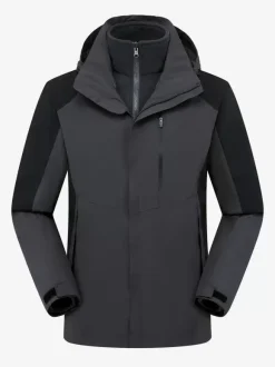 Mens Jacket Color Block Zipper Polyester Stylish