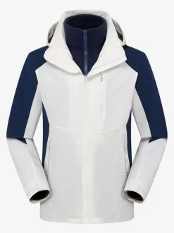 Mens Jacket Color Block Zipper Polyester Stylish