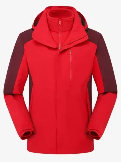 Mens Jacket Color Block Zipper Polyester Stylish