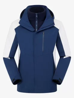 Mens Jacket Color Block Zipper Polyester Stylish