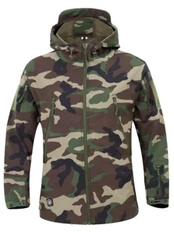 Mens Jacket Hooded Zipper Polyester Fashionable Black Jacket