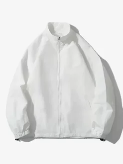 Men's Jacket Loose Solid Color Windbreaker Retro Simple Workwear Jacket