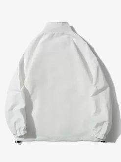 Men's Jacket Loose Solid Color Windbreaker Retro Simple Workwear Jacket