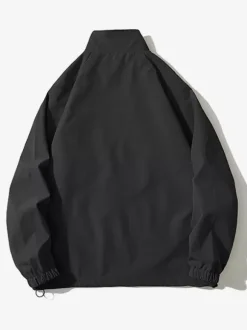 Men's Jacket Loose Solid Color Windbreaker Retro Simple Workwear Jacket