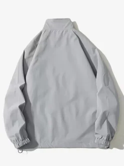 Men's Jacket Loose Solid Color Windbreaker Retro Simple Workwear Jacket