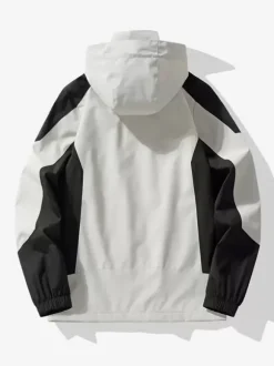 Men's Jacket Outdoor Windproof Workwear Jacket Trendy Large Size Color Block Coat