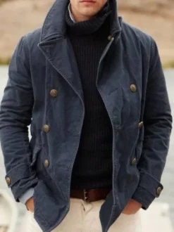 Men's Jackets & Coats Mens Jacket Men's Jackets Casual Dark Navy Black Stylish