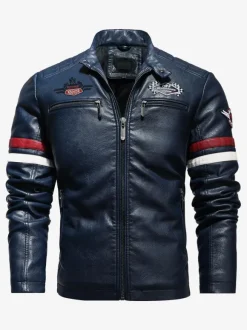Men's Jackets & Coats Men's Jacket Men's Jackets Casual Stripes Red Red Cool