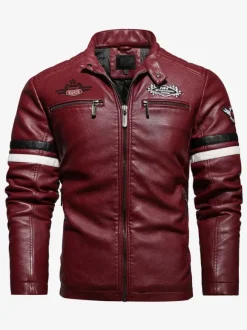 Men's Jackets & Coats Men's Jacket Men's Jackets Casual Stripes Red Red Cool