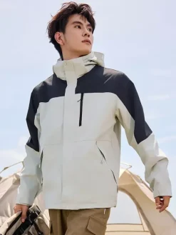 Men's Jackets Hoodie Zip Warm Orange Sport Casual Coat