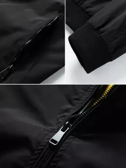 Men's Jackets Zip Closure Pockets Long Sleeve Bomber Jackets