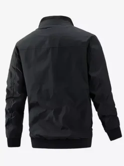 Men's Jackets Zip Closure Pockets Long Sleeve Bomber Jackets