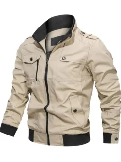 Men's Jacket Zipper Polyester Smart