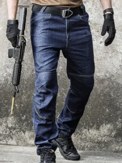 Men's Jeans Jeans For Men Casual Zipper Straight Deep Blue Deep Blue