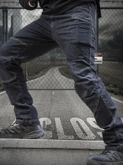 Men's Jeans Jeans For Men Casual Zipper Straight Deep Blue Deep Blue