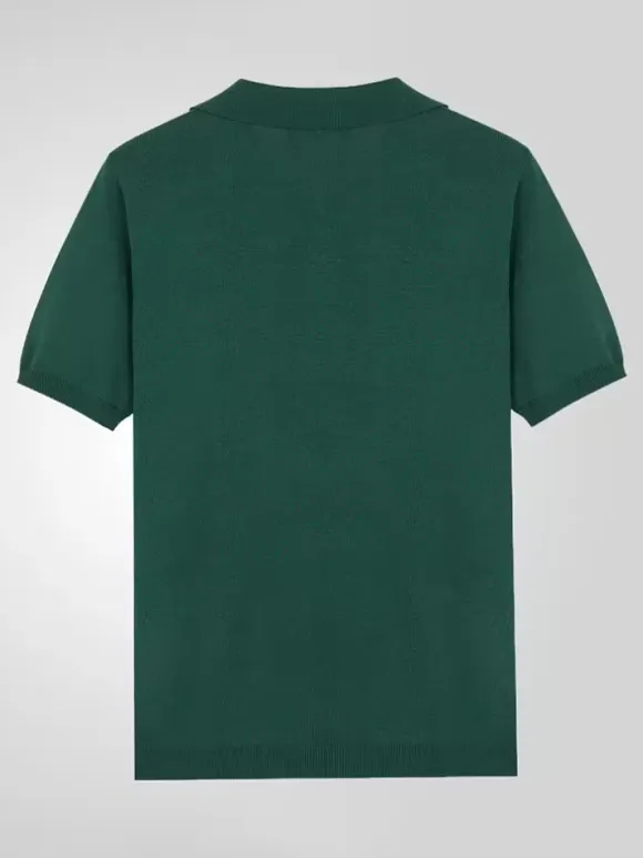 Men’s Lapel T-Shirt Single Breasted Knitted Short Sleeved Polo Shirt