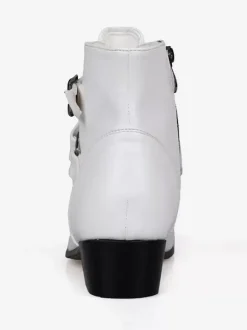 Men's Leather Pointed Toe Chelsea Boots,Buckle Straps Side Zipper Chunky Low Heel Western Formal Dress Boots Ankle Boots