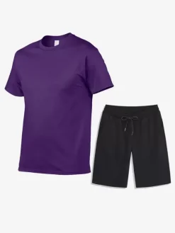 Men’s Leisure T-Shirts and Bottoms Fitness Running Shorts and T-Shirts Sets
