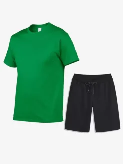 Men’s Leisure T-Shirts and Bottoms Fitness Running Shorts and T-Shirts Sets