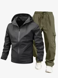 Men's Lightweight Jackets Windproof and Waterproof Leisure Hiking Suits