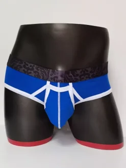 Men's Lingerie Sexy Panties Brief Blue Solid Color Cotton Thong