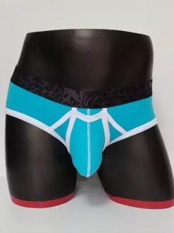 Men's Lingerie Sexy Panties Brief Blue Solid Color Cotton Thong