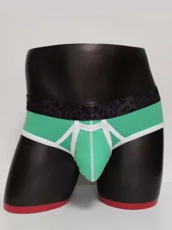 Men's Lingerie Sexy Panties Brief Blue Solid Color Cotton Thong