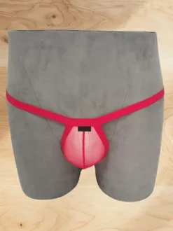 Men's Lingerie Sexy Panties Thong Knit Red Sheer Brief