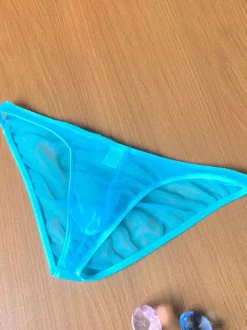 Men's Lingerie Sexy Panties Transparente White Sheer See Through Thong