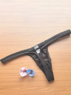 Men's Lingerie Underwear Sexy Panties Black See Through Thong