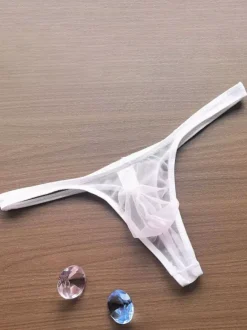 Men's Lingerie Underwear Sexy Panties Black See Through Thong