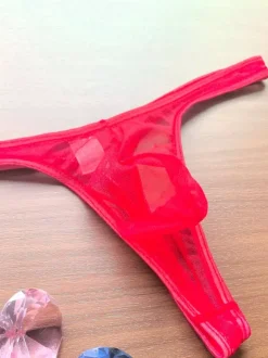 Men's Lingerie Underwear Sexy Panties Black See Through Thong