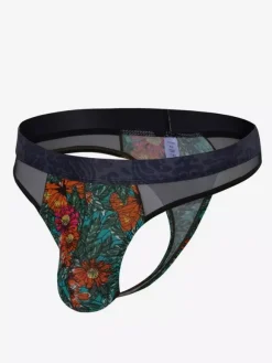 Men's Lingerie Underwear Sexy Panties Blue Printed Brief Printed Thong