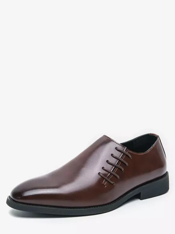Men Slip On Loafer Dress Shoes Pointed Black Brown Presidential Casual Business Office
