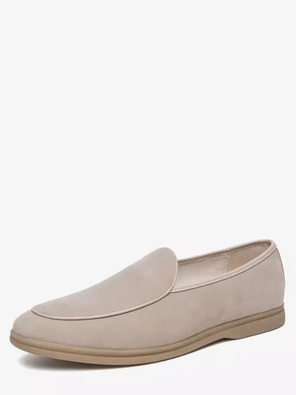Mens Loafers Slip-Ons Pointed Toe Suede Moccasins Shoes Low Heels Casual Penny Shoes