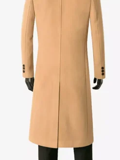 Men's Long Suit Coats Turn Down Collar Slim Fit Long Sleeve Single Breasted Overcoats