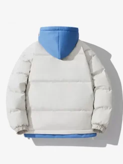 Men's Loose Cotton Jacket Couple Solid Color Hooded Thickened Cotton Jacket Cotton Coat