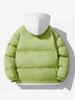 Men's Loose Cotton Jacket Couple Solid Color Hooded Thickened Cotton Jacket Cotton Coat