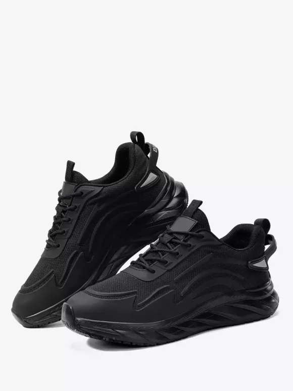 Mens Mesh Sneakers Lightweight Low Top Running Shoes Non Slip Thick Sole Walking Shoes