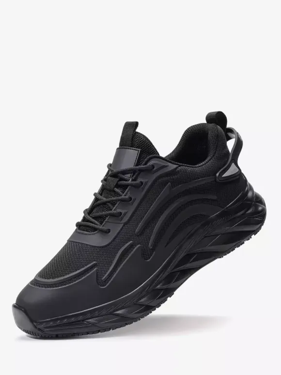 Mens Mesh Sneakers Lightweight Low Top Running Shoes Non Slip Thick Sole Walking Shoes