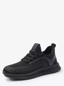 Mens Mesh Sneakers Round Toe Platform Slip-on Running Shoes Lightweight Breathable High Range Sneaker